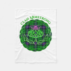 Armstrong Scottish Tartan Celtic Thistle Fleece Blanket