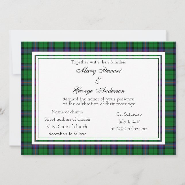 Armstrong Scottish Wedding Invitation (Front)