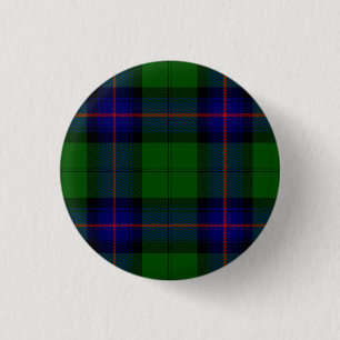 Armstrong tartan blue and green plaid 3 cm round badge