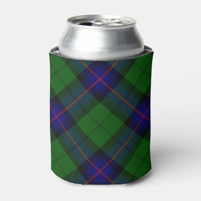 Armstrong tartan blue and green plaid can cooler (Can Front)