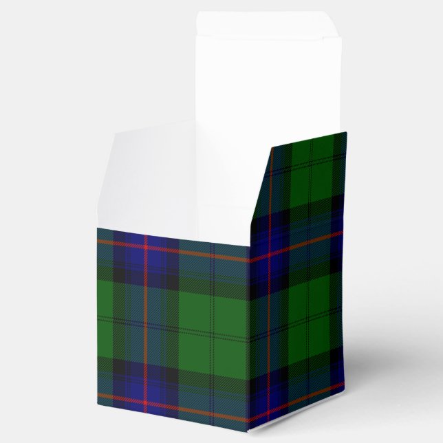 Armstrong tartan blue and green plaid favour box (Opened)