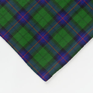 Armstrong tartan blue and green plaid fleece blanket