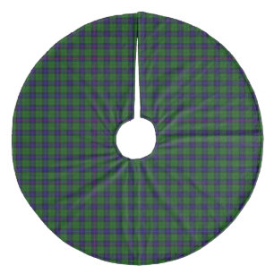 Armstrong tartan blue and green plaid fleece tree skirt