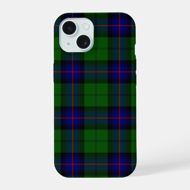 Armstrong tartan blue and green plaid iPhone 15 case (Back)