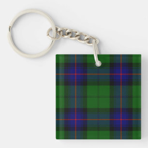 Armstrong tartan blue and green plaid key ring