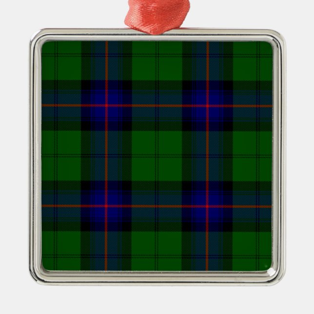 Armstrong tartan blue and green plaid metal tree decoration (Front)