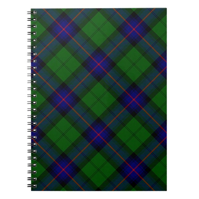 Armstrong tartan blue and green plaid notebook (Front)