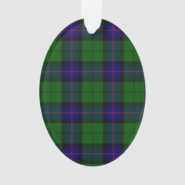 Armstrong tartan blue and green plaid ornament (Front)