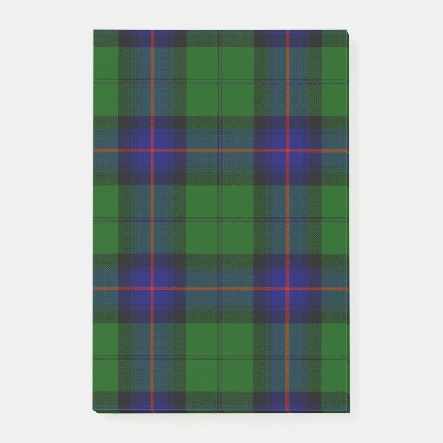Armstrong tartan blue and green plaid post-it notes (Front)