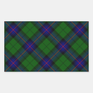 Armstrong tartan blue and green plaid rectangular sticker