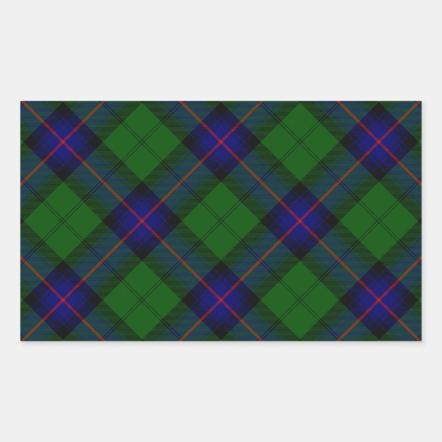Armstrong tartan blue and green plaid rectangular sticker (Front)
