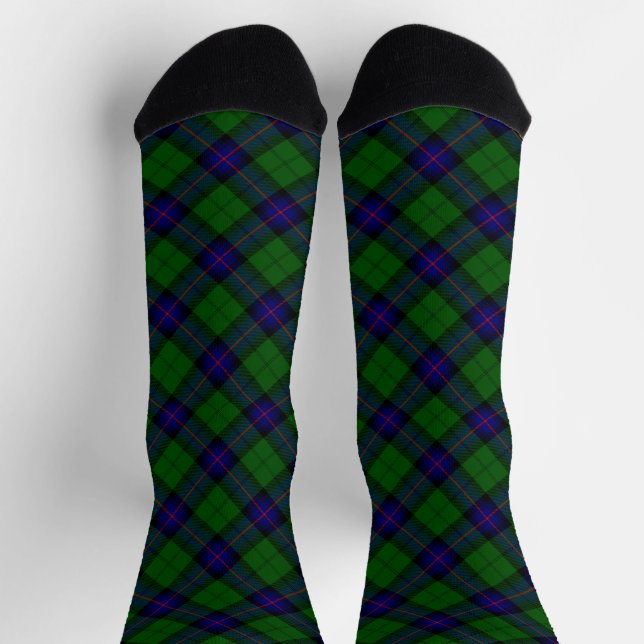 Armstrong tartan blue and green plaid socks (Top)