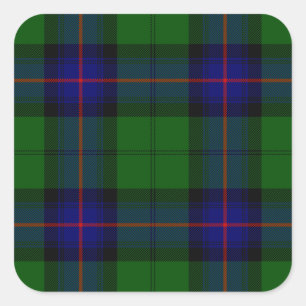 Armstrong tartan blue and green plaid square sticker