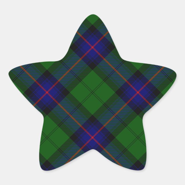 Armstrong tartan blue and green plaid star sticker (Front)