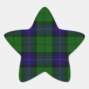 Armstrong tartan blue and green plaid star sticker