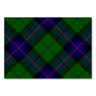 Armstrong tartan blue and green plaid table number