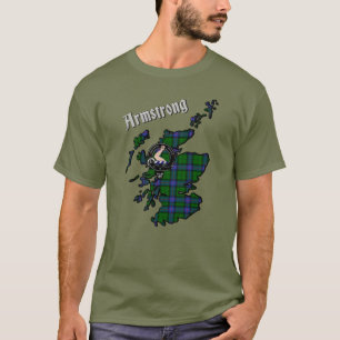 Armstrong Tartan Map & Badge T-Shirt