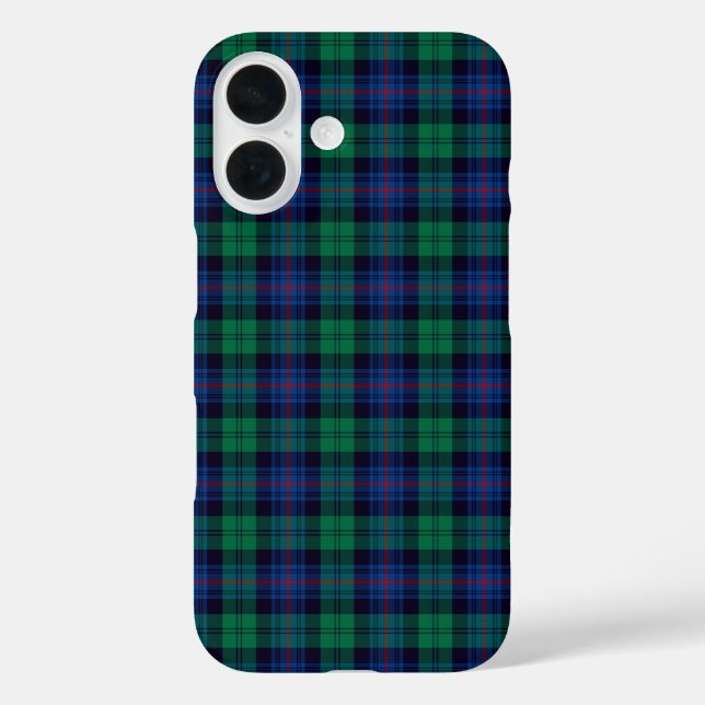Armstrong Tartan Royal Blue and Green Plaid Case-Mate iPhone Case (Back)
