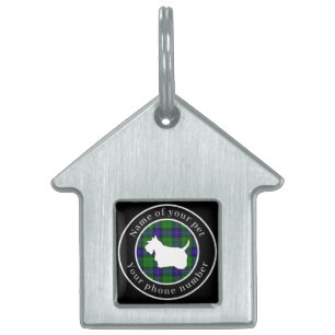 Armstrong Tartan Scottie Dog Personalised Pet ID Tag