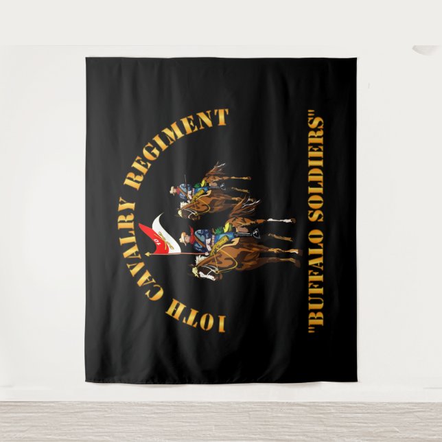 Army - 10th Cavalry Regiment w Cavalrymen Tapestry (Front)