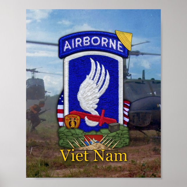 Army 173rd ABN BDE Vietnam War Patch Poster (Front)