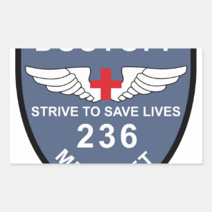ARMY 236th Aviation Medical Detachment Military Pa Rectangular Sticker