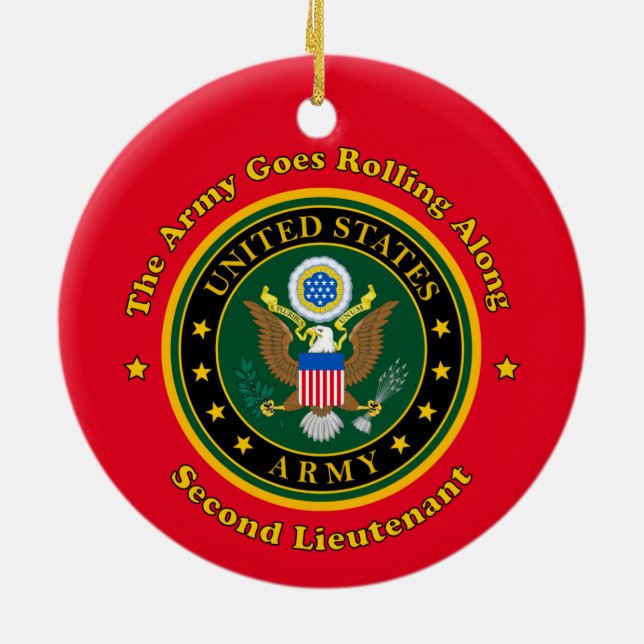 Army 2nd Lieutenant Christmas Ornament (Back)