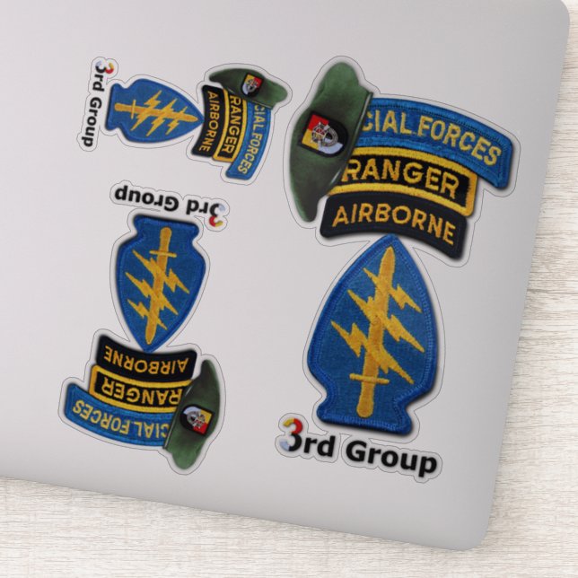 Army 3rd Special Forces Group SFG contour stickers (Detail)
