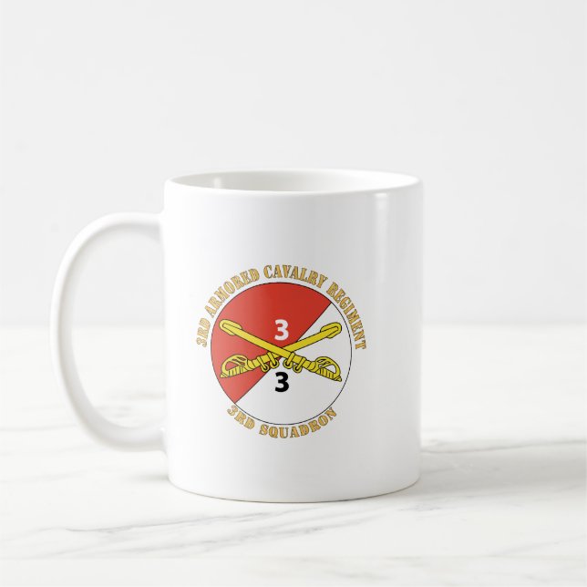 Army - 3rd Squadron - 3rd Armoured Cavalry Regimen Coffee Mug (Left)