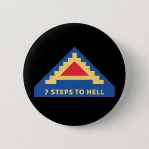 Army - 7th United States Army w 7 Steps to Hell 6 Cm Round Badge