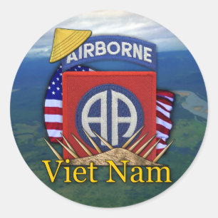 army 82nd airborne division veterans vietnam stick classic round sticker