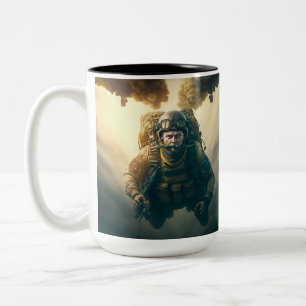 Army 82nd Airborne Soldier Two-Tone Coffee Mug