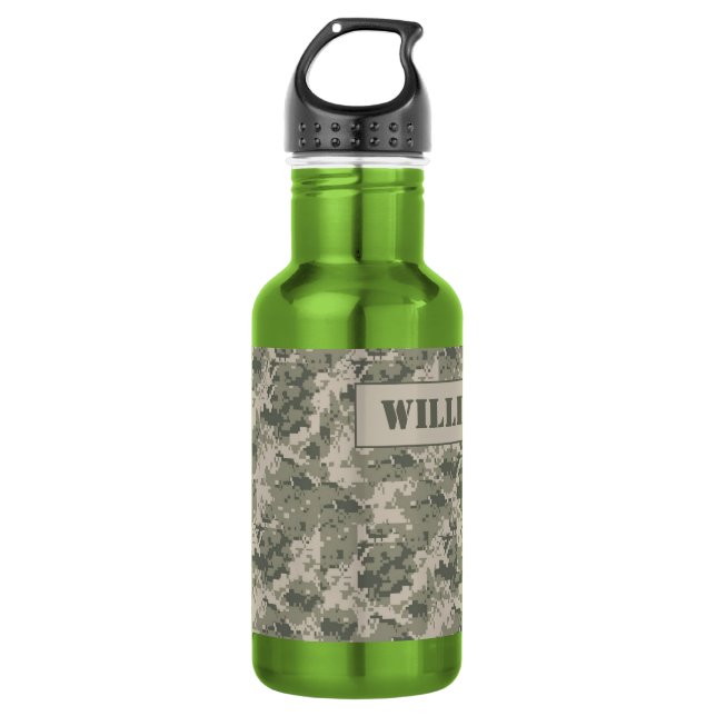 ARMY ACU Camoflauge Digital 32. oz. 532 Ml Water Bottle (Front)