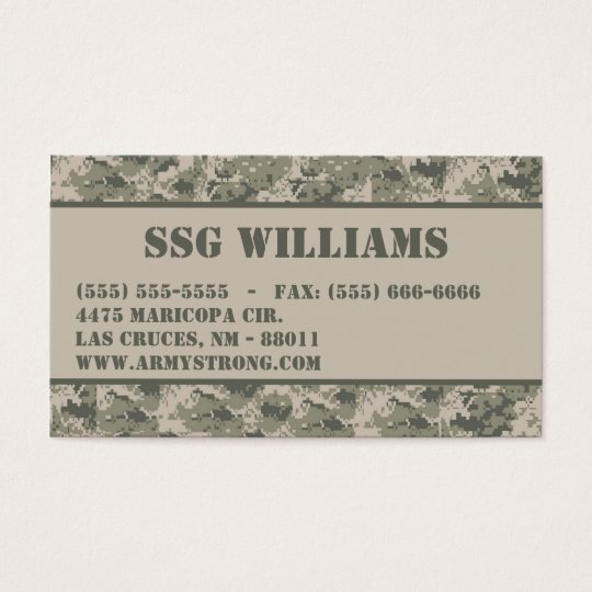 ARMY ACU Camoflauge Digital Camo Business Card