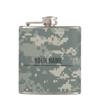 Army ACU Camouflage Customisable Hip Flask