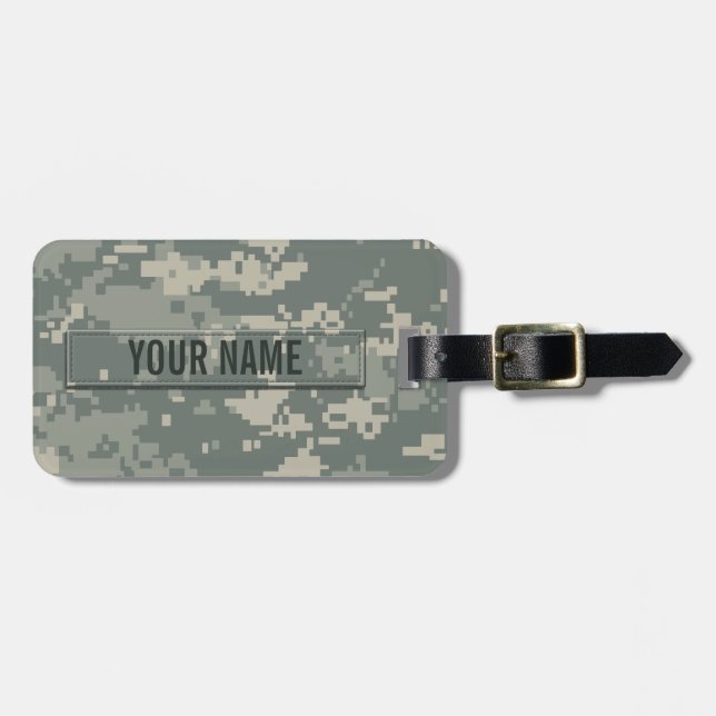Army ACU Camouflage Customisable Luggage Tag (Front Horizontal)