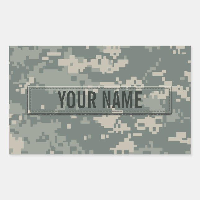 Army ACU Camouflage Customisable Rectangular Sticker (Front)