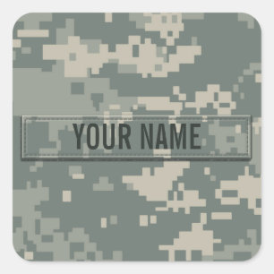 Army ACU Camouflage Customisable Square Sticker