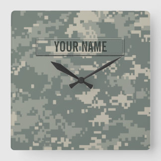 Army ACU Camouflage Customisable Square Wall Clock