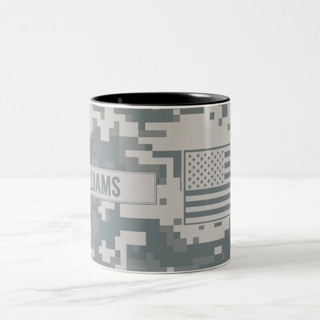 Army ACU Camouflage Customisable  Two-Tone Coffee Mug (Center)
