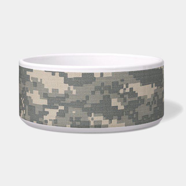 ARMY ACU Digital Camo Camouflage Dog Pet Food Bowl (Front)