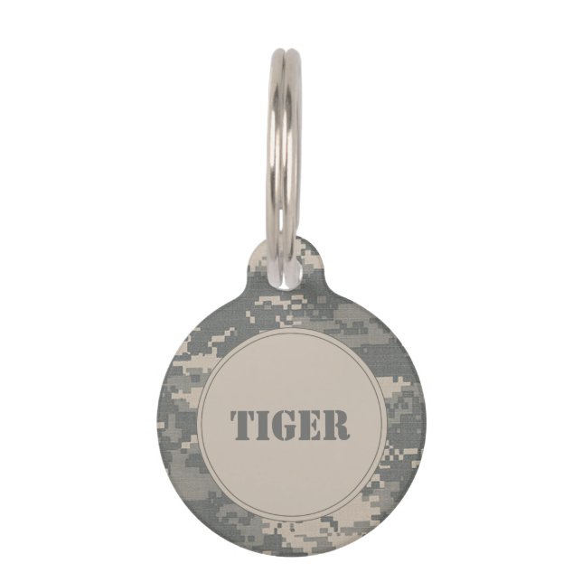 ARMY ACU Digital Camo Camouflage Pet Name Tag (Front)