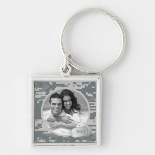 Army ACU's Pattern Customisable Photo & Dog Tags Key Ring