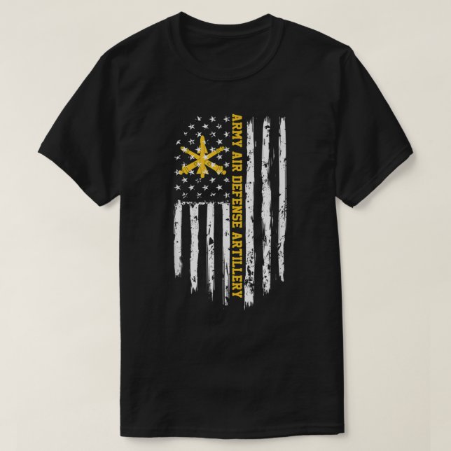 Army Air Defence Artillery American Flag T-Shirt (Design Front)