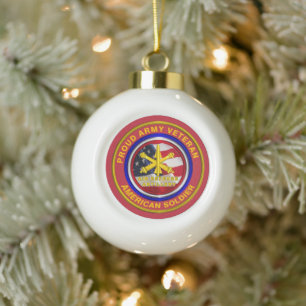 Army Air Defence Artillery Veteran Christmas Ceramic Ball Christmas Ornament