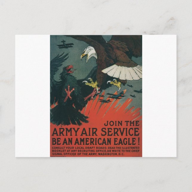 Army Air Service circa 1917 Postcard (Front)