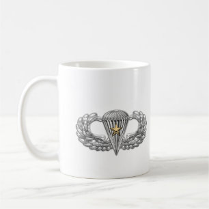 Army Airborne Basic Parachutist with Combat Star Coffee Mug