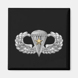 Army Airborne Basic Parachutist with Combat Star Magnet