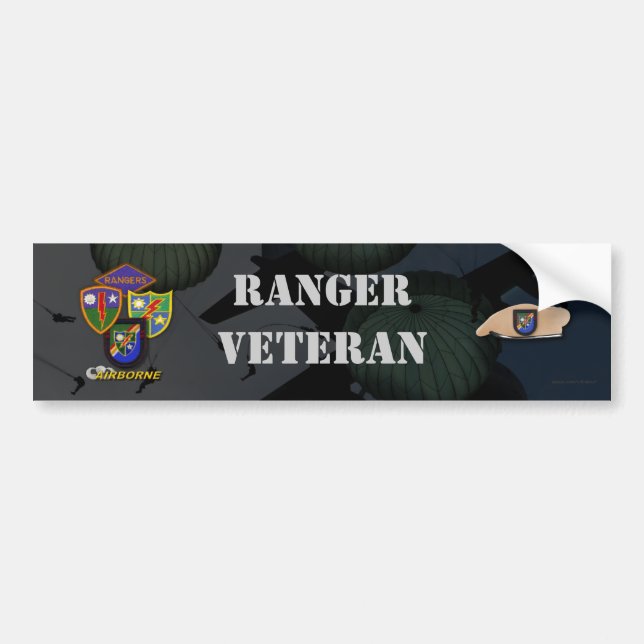army airborne ranger veterans bumper sticker (Front)