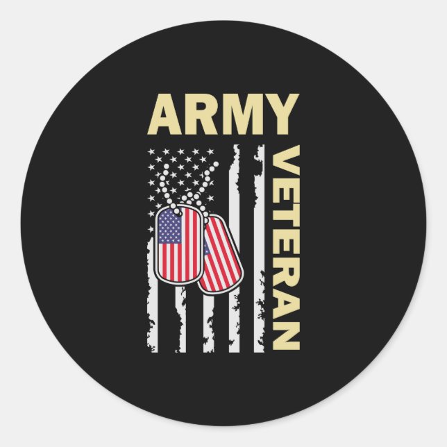 Army American By Birth Veteran By Choice Classic Round Sticker (Front)